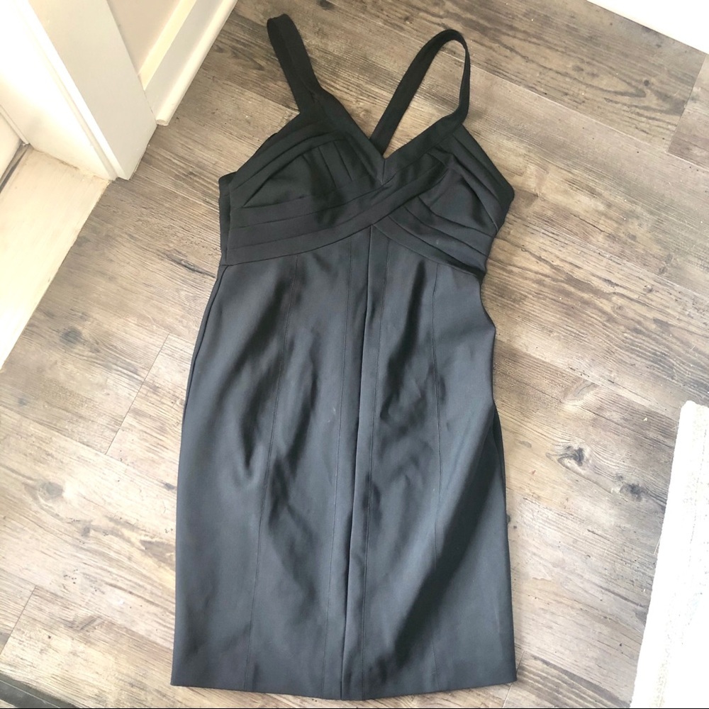 Laundry Mini Dress Black Fitted Bodycon‎ Bodice Sleeveless 10